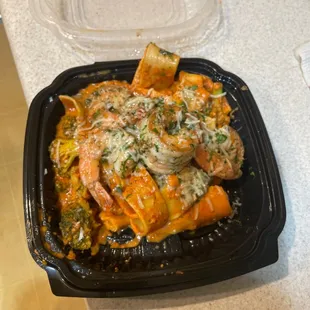 Broccoli &amp; shrimp parpadelle