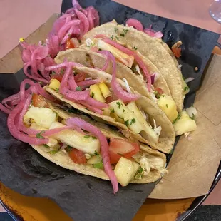 Fish tacos (minus the cheese)