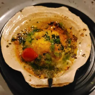 Coquille St. Jacques--scallop with a beschamel sauce &amp; bread crumbs