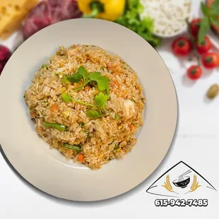 a plate of fried rice