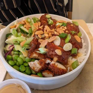Asian crispy chicken bowl