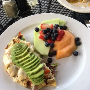 Custom omelette. The avocado set every dish over the top. Yum.