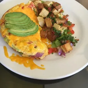The create your own omelette with breakfast potatoes