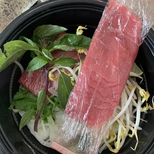 Raw meat to-go....this is how we receive our order.