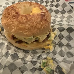 Breakfast Build Your Own Sandwich Asiago bagel