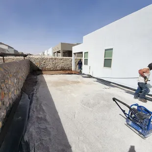 a man working on a roof