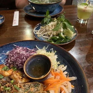 Vermicelli noodles and VLotus Pho