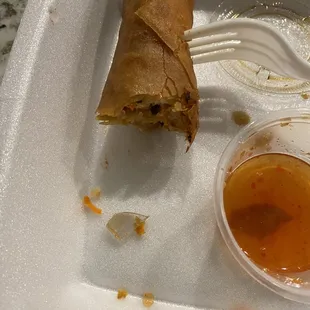 Big glass shard inside the egg roll