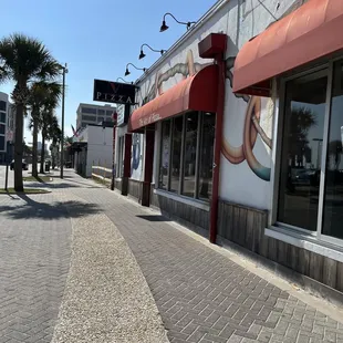 View from the 1st street sidewalk