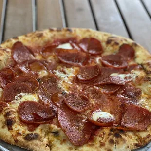 a pepperoni pizza