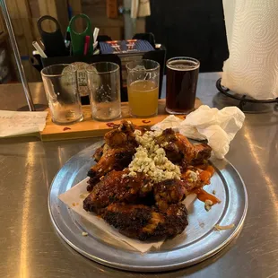 This sums it up.  Beer and wings.