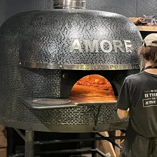 One of the ovens at V Pizza