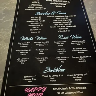 menu