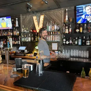 a man sitting at a bar
