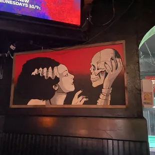 a painting of a woman and a man