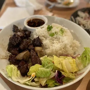 a plate of food on a table