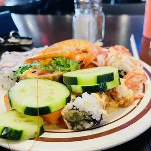 a plate of food on a table