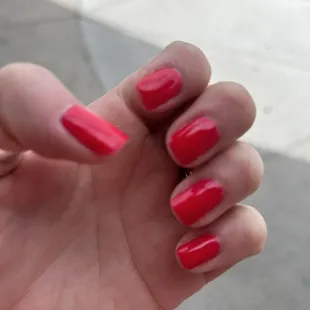 Regular polish after a very long process of getting thick dip polish removed. Exactly what I wanted.