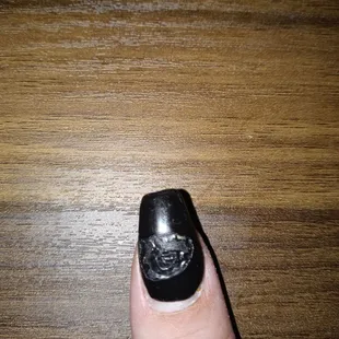 My grown oh nail with bunked polish for some reason.