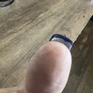 My real nail underneath completely trashed