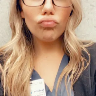 Ignite crazy face and end of 12hr shift hair. OBSESSED with the color!