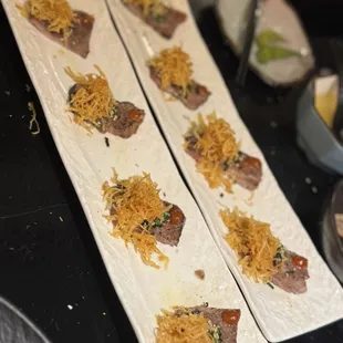 Wagyu carpaccio one plate for each tasting menu order