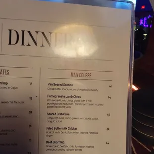 menu