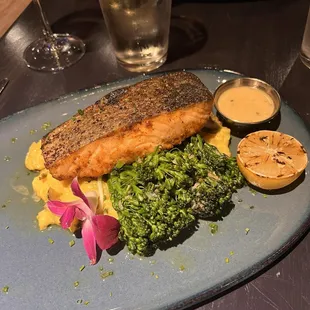 Amazing salmon dinner.