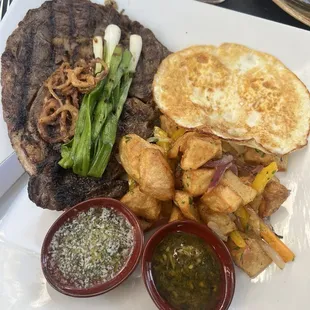 Steak and eggs