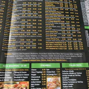 the menu