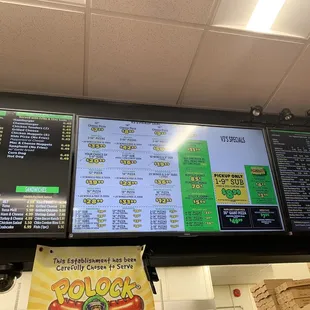 menus and prices