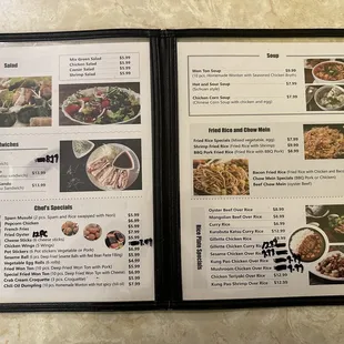 Inside of the menu