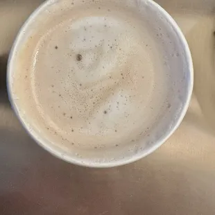 Hazelnut Latte | The hazelnut flavor is strong in this drink, but balanced by the espresso and steamed, frothy milk.