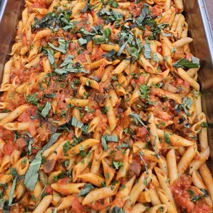 Vegitarian pasta.  Tasted like canned veggies.
