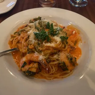 Linguine Gamberoni con Rucola