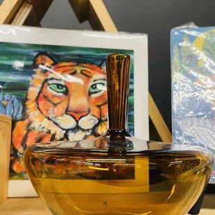 Glass vase (love the tiger)