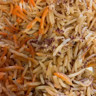 a mixture of rice and carrots