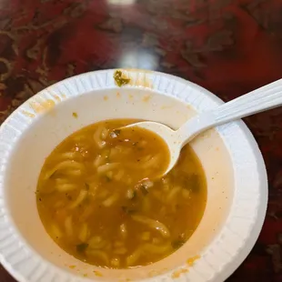 Complimentary soup while I waited