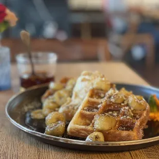 Bananas Foster waffles