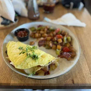 Omelette with birria