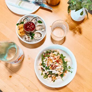 Fresh salads &amp; oysters