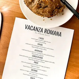 Tasting menu from hamel Family wine dinner