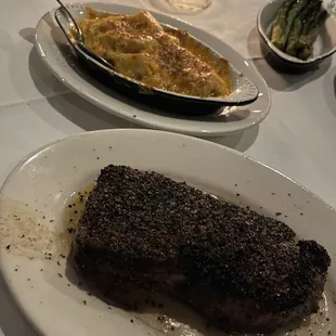 Ribeye with twice baked potatoes