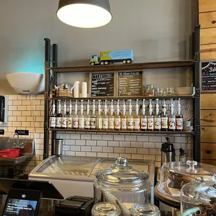 More syrups with the ice cream case below