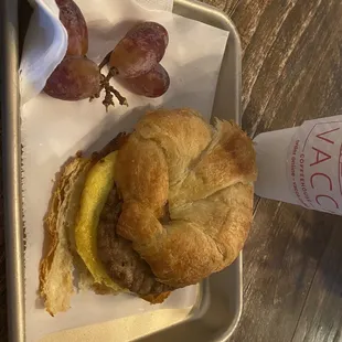 Sausage and egg croissant