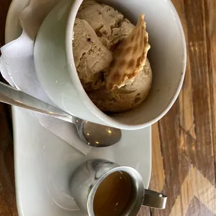 Cappuccino ice cream affogato