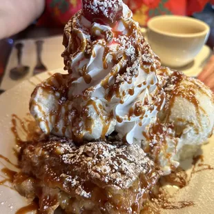 Apple napoleon with vanilla gelato