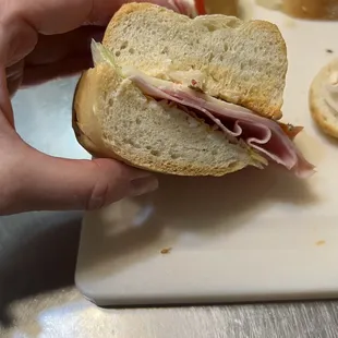 Ham and provolone sub