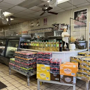 the inside of a deli shop