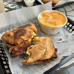 Bacon, egg, and cheese croissant.